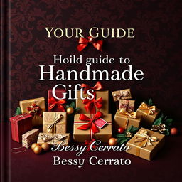 An elegant 'old money' style Christmas cover design themed 'Your Guide to Handmade Gifts for Christmas'