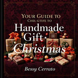 An elegant 'old money' style Christmas cover design themed 'Your Guide to Handmade Gifts for Christmas'