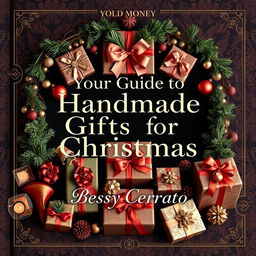 An elegant 'old money' style Christmas cover design themed 'Your Guide to Handmade Gifts for Christmas'