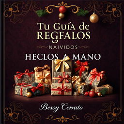 An elegant 'old money' style Christmas cover design themed 'Tu Guía de Regalos Hechos a Mano para Navidad'