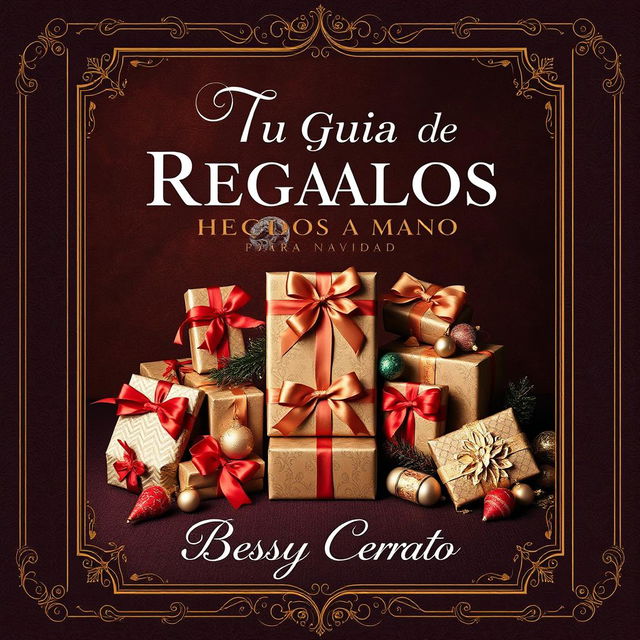 An elegant 'old money' style Christmas cover design themed 'Tu Guía de Regalos Hechos a Mano para Navidad'