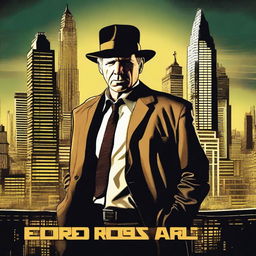 A high-quality digital art movie poster featuring Eddie Valiant, interpreted by Harrison Ford