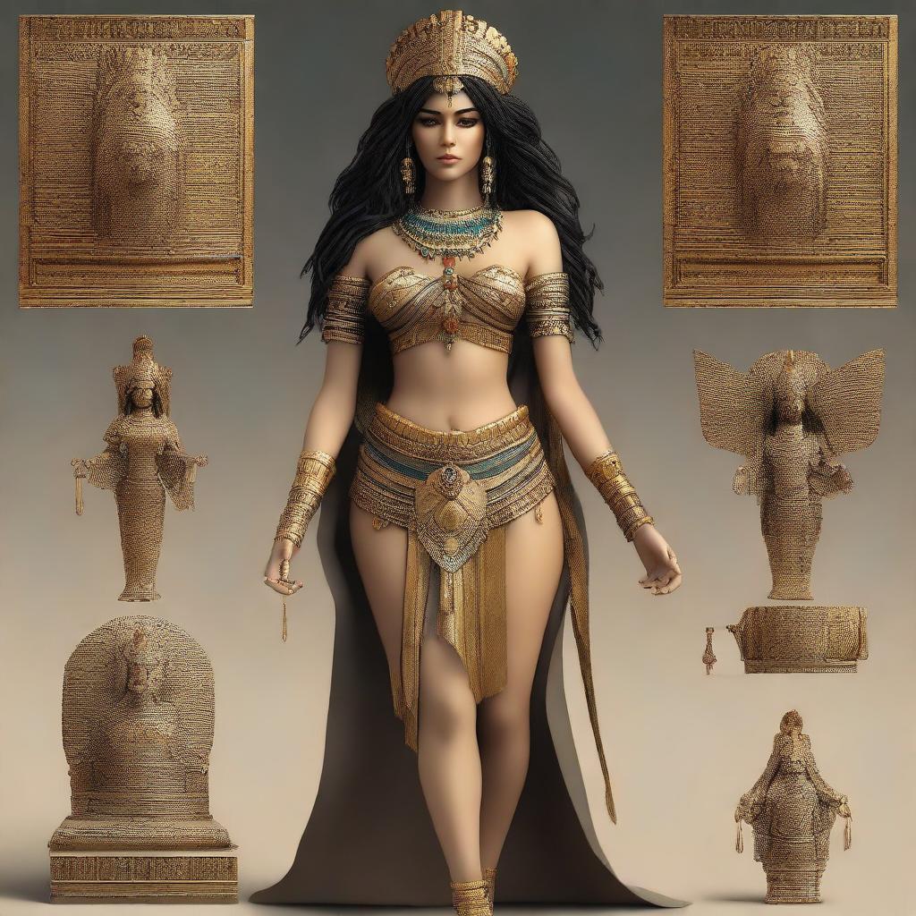 A high-quality digital art representation of Ishtar from the Epic of Gilgamesh