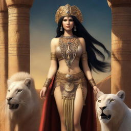 A high-quality digital art representation of Ishtar from the Epic of Gilgamesh