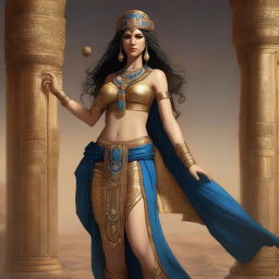 A high-quality digital art representation of Ishtar from the Epic of Gilgamesh