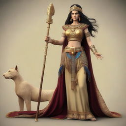 A high-quality digital art representation of Ishtar from the Epic of Gilgamesh