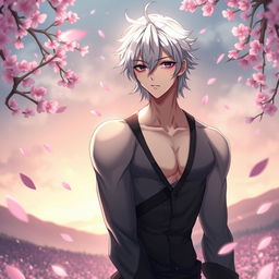 A steamy and artistic depiction of Tokito Muichiro from the anime Demon Slayer, portrayed in a sensual yet tasteful manner