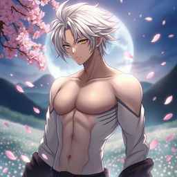 A steamy and artistic depiction of Tokito Muichiro from the anime Demon Slayer, portrayed in a sensual yet tasteful manner