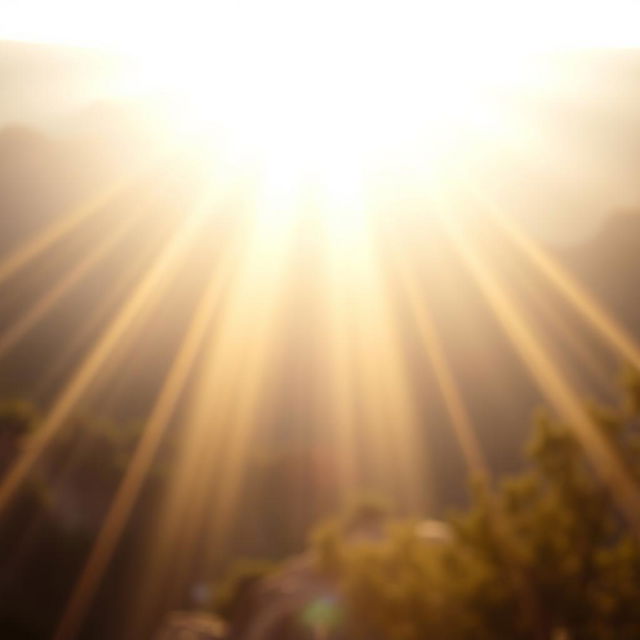 A breathtaking scene featuring sunlight streaming down from the center, creating radiant rays that illuminate the surroundings