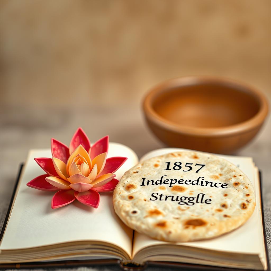 A creative composition featuring a beautiful symbol of a lotus flower intricately designed on a book
