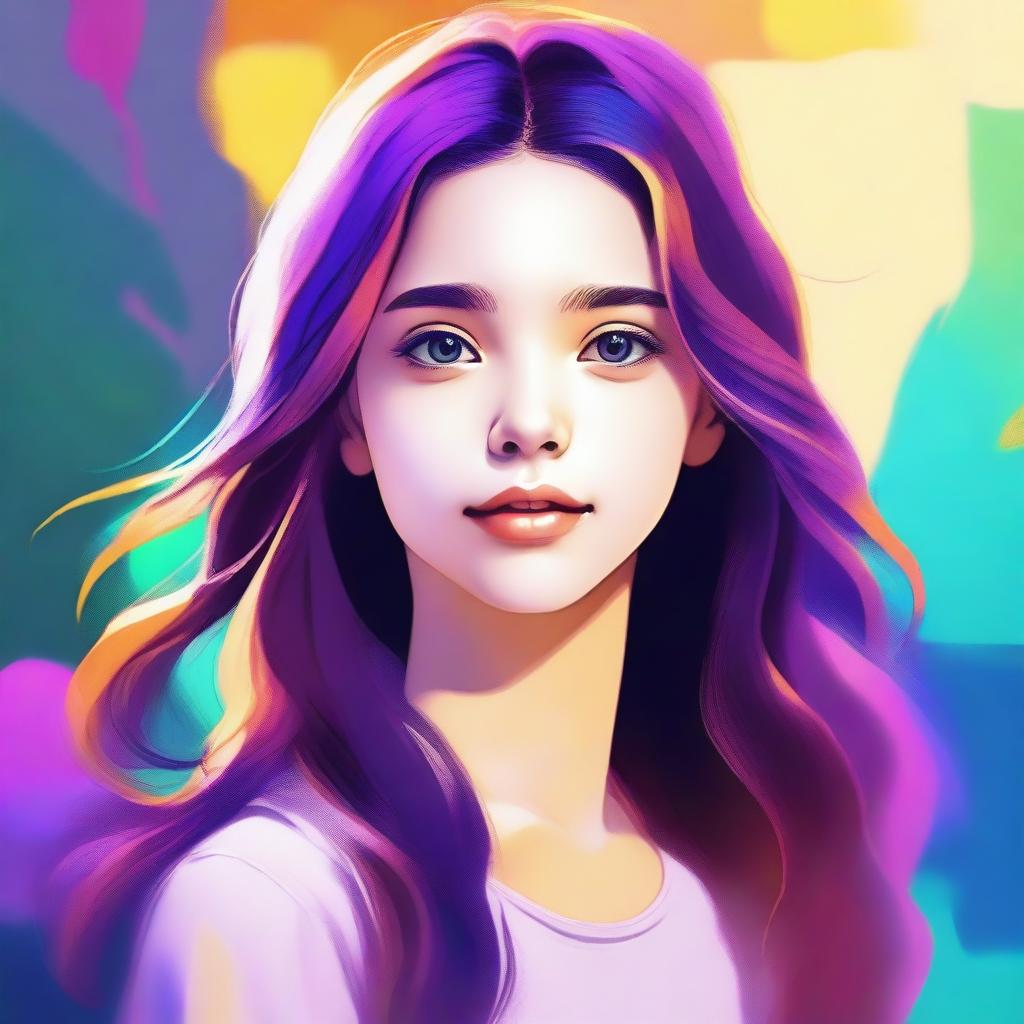 An image of a youthful girl, portrayed in a high-quality digital art style