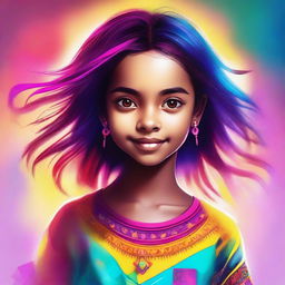 A high-quality digital art image showcasing a young girl