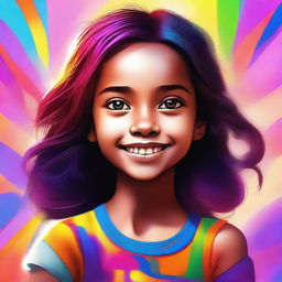 A high-quality digital art image showcasing a young girl