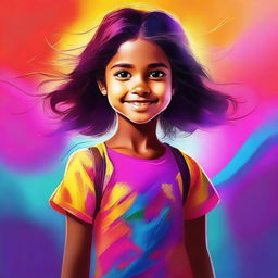 A high-quality digital art image showcasing a young girl