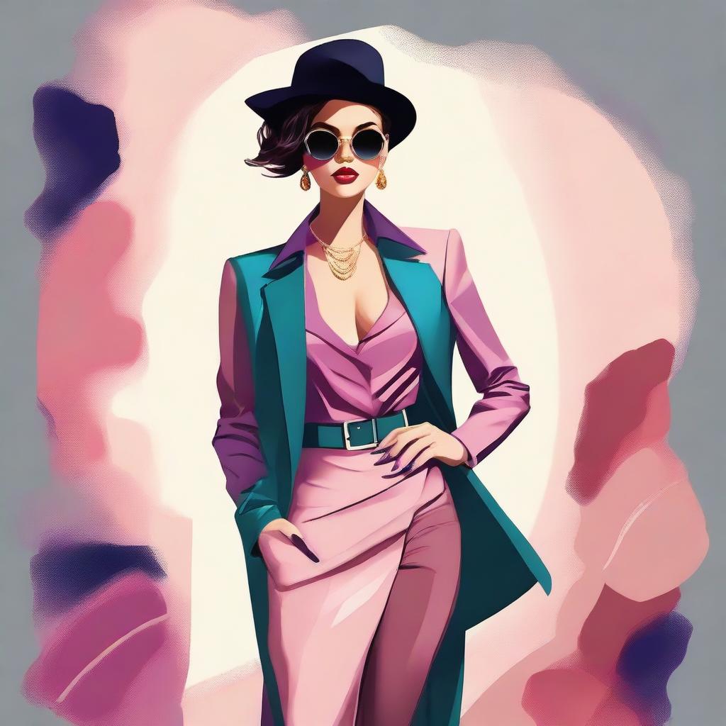 A high-quality digital art image portraying a confident and stylish individual