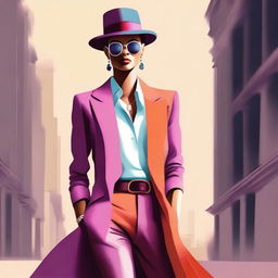 A high-quality digital art image portraying a confident and stylish individual