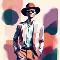 A high-quality digital art image portraying a confident and stylish individual