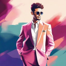 A high-quality digital art image portraying a confident and stylish individual