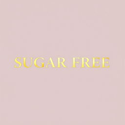 A stylish product title for 'SUGAR FREE' designed to be placed in a corner of a product display