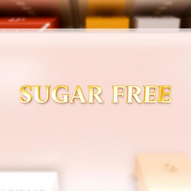 A stylish product title for 'SUGAR FREE' designed to be placed in a corner of a product display