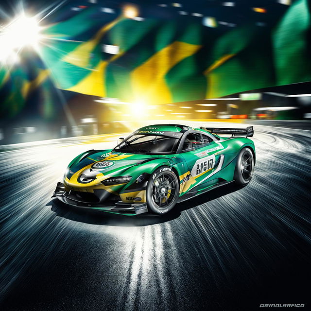 A high-quality digital art image of a race car representing Brazil