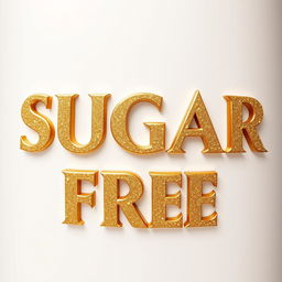 A striking product title for 'SUGAR FREE' designed for placement in a corner of a product display