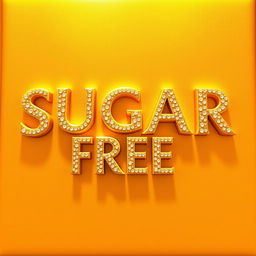 A striking product title for 'SUGAR FREE' designed for placement in a corner of a product display