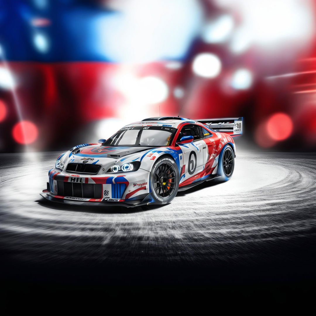 A high-quality digital art image of a race car representing Chile