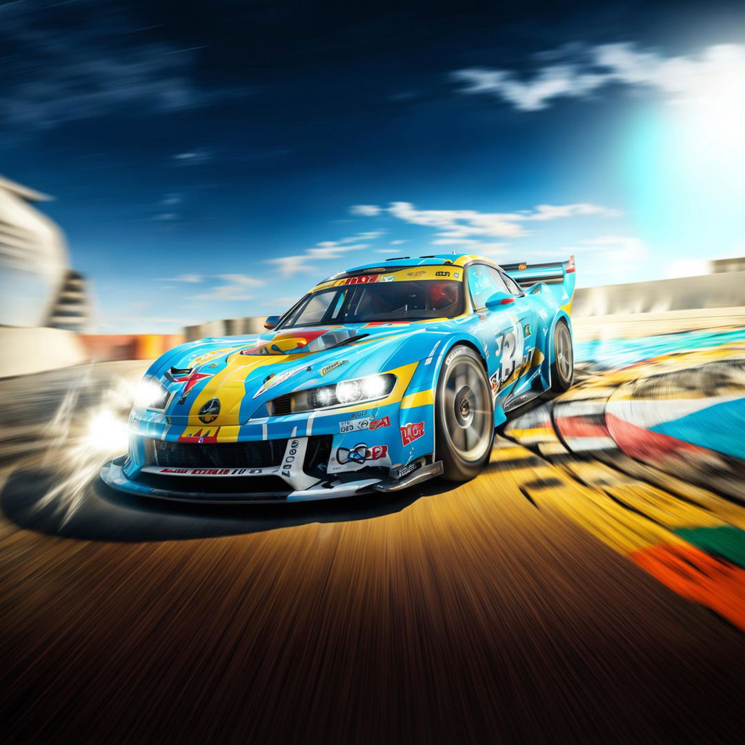 A high-quality digital art image of a race car representing Aruba