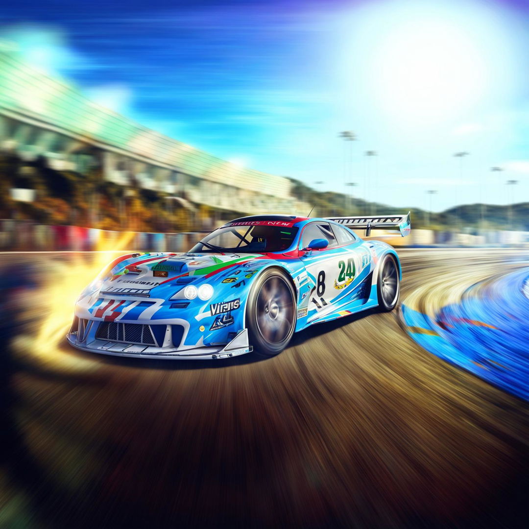 A high-quality digital art image of a race car representing the United States Virgin Islands