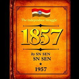 A visually striking book cover titled '1857', authored by SN SEN, published in the year 1957