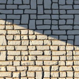 A highly detailed graphic of a stone floor, featuring various shades of gray and beige stones arranged in a classic cobblestone pattern