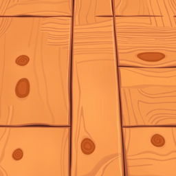 A detailed 2D cartoon-style illustration of a wooden floor texture, showcasing rich wood grains and knots with vibrant colors