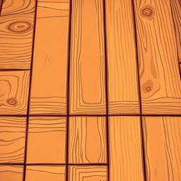 A detailed 2D cartoon-style illustration of a wooden floor texture, showcasing rich wood grains and knots with vibrant colors