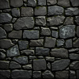 A detailed texture of dungeon stone bricks, designed in a 64x64 pixel format