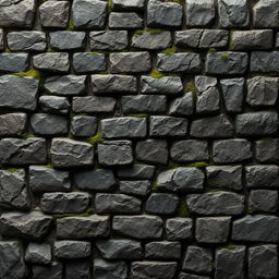 A detailed texture of dungeon stone bricks, designed in a 64x64 pixel format