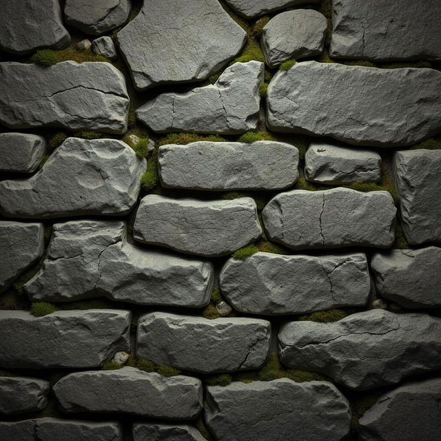 A highly detailed, realistic texture of dungeon stone bricks, showcasing a 64x64 pixel resolution