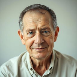An elderly man looking directly at the viewer