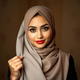 A woman wearing a hijab, showcasing a confident and empowering pose in an artistic and tasteful manner