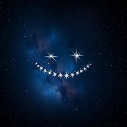 A stunning depiction of stars in a vast space background, creatively aligned to form a sinister grin