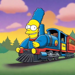 A high-quality digital art cartoon image showcasing a charismatic train named Scotty Scotsman