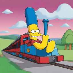 A high-quality digital art cartoon image showcasing a charismatic train named Scotty Scotsman