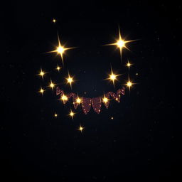 A realistic depiction of stars aligning in the shape of an evil, toothy grin against a dark, deep space background