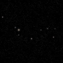 A dark cosmic background filled with realistic stars, arranged cleverly to form the outline of an evil, toothy grin