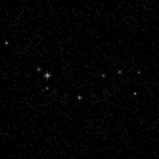 A dark cosmic background filled with realistic stars, arranged cleverly to form the outline of an evil, toothy grin