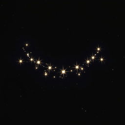 A realistic scene depicting stars aligning to form the outline of a sinister toothy grin against a dark space background