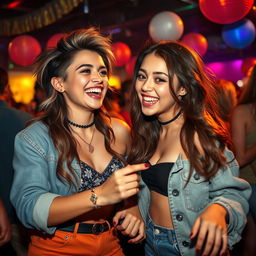 A couple of gorgeous 18-year-old siblings partying together, radiating youth and exuberance in a lively social setting