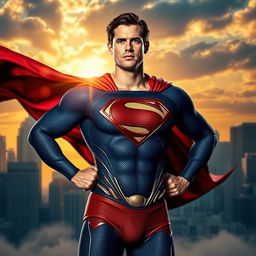 A dynamic and heroic portrayal of Superman, featuring actor Tyler Hoechlin in his iconic costume from the CW series