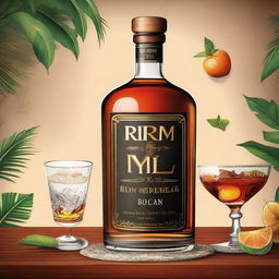 This is a high-quality digital art image for a rum method book cover