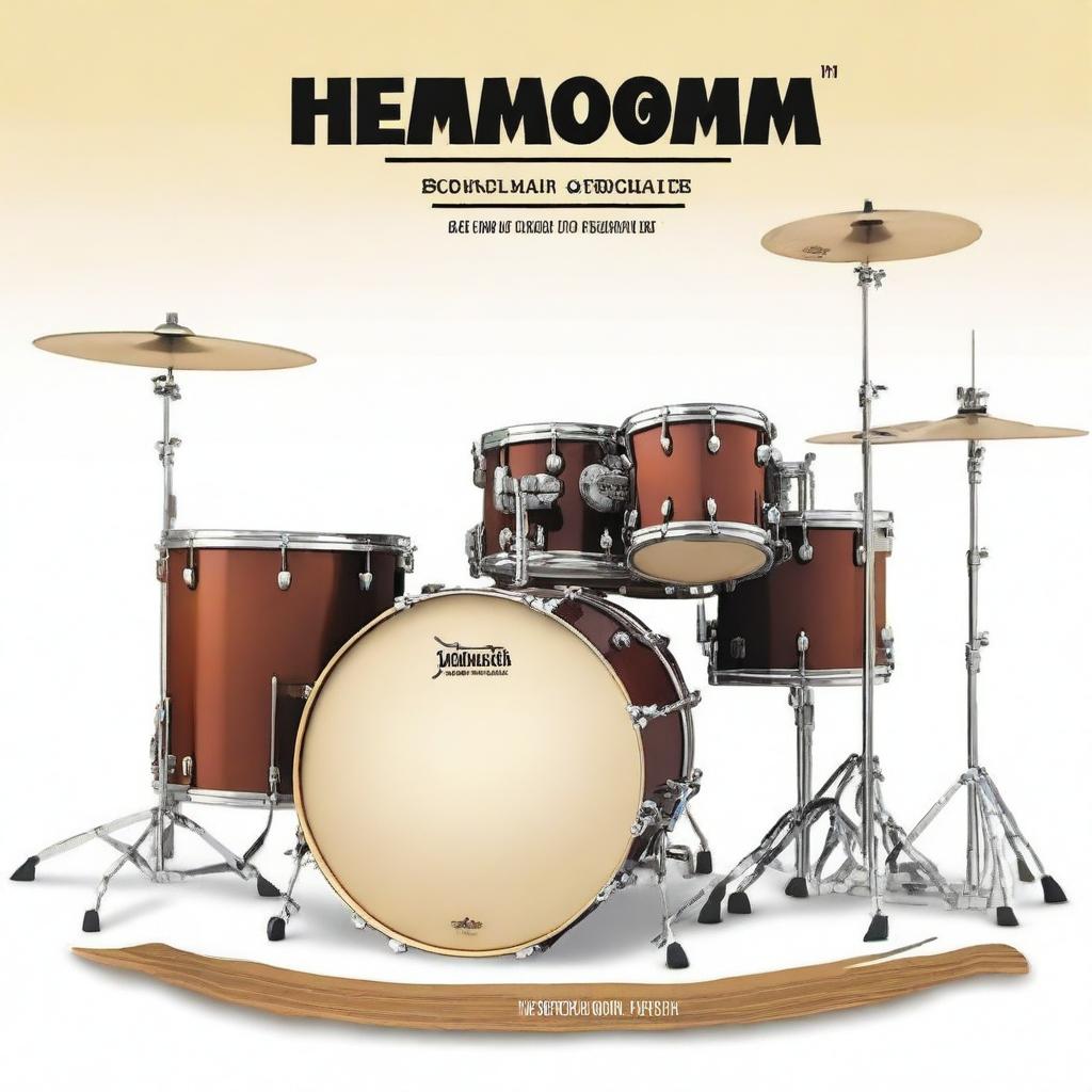 This is a high-quality digital art image serving as a drum method book cover